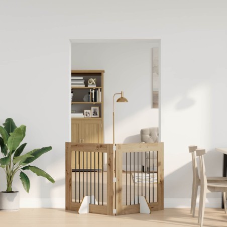 Porte de chien pliable avec supports 2 pcs Chêne artisanal 623863623863
