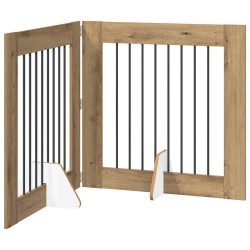 Porte de chien pliable avec supports 2 pcs Chêne artisanal 623863623863