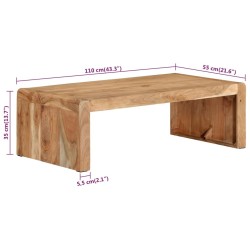 Table basse 110x55x35 cm bois massif d'acacia 623864623864