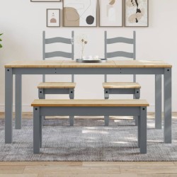 Table à manger PANAMA gris 160x80x75 cm bois massif de pin 623871623871