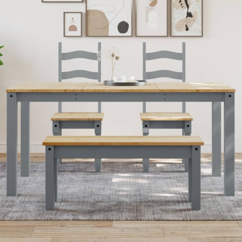 Table à manger PANAMA gris 160x80x75 cm bois massif de pin 623871623871