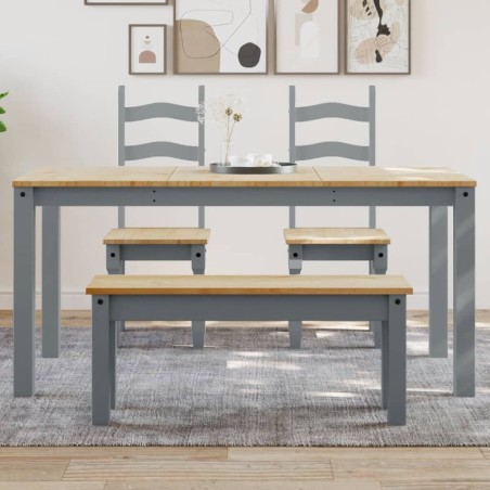 Table à manger PANAMA gris 160x80x75 cm bois massif de pin 623871623871