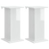 Support de Plante 2 pcs Blanc brillant 30,5 x 30 x 60,5 cm 623874623874