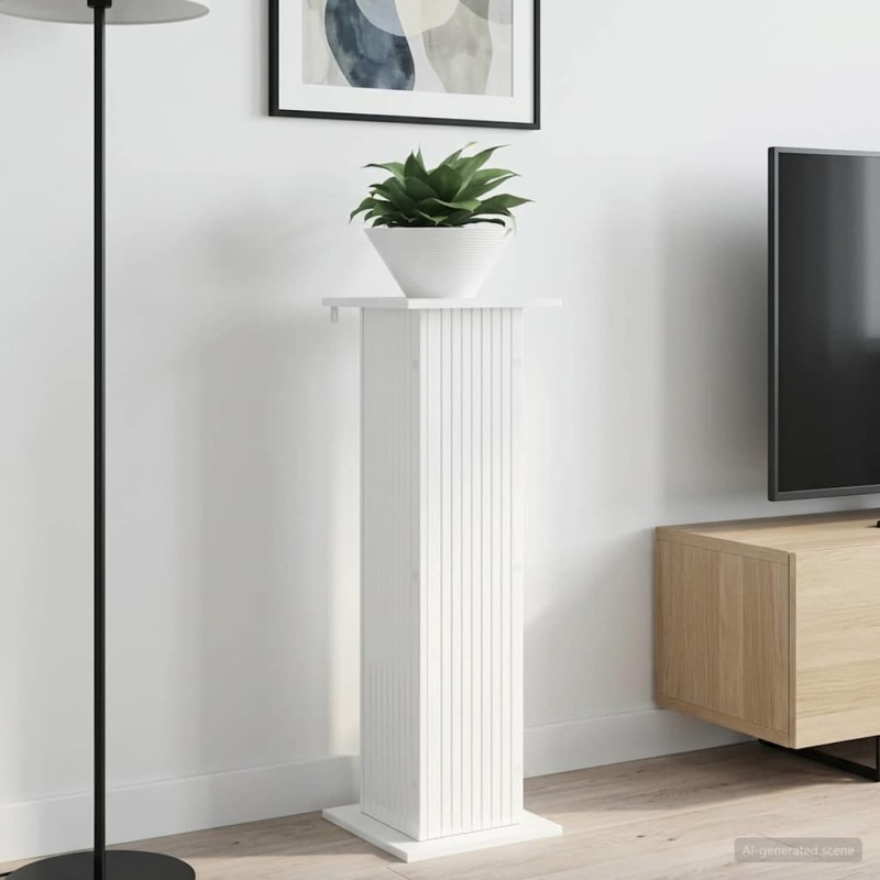 Support de Plante 2 pcs Blanc brillant 30,5 x 30 x 100,5 cm 623881623881