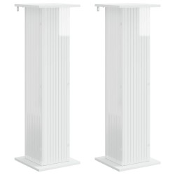 Support de Plante 2 pcs Blanc brillant 30,5 x 30 x 100,5 cm 623881623881