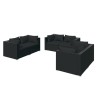 Salon de jardin 6 pcs avec coussins Résine tressée Noir 623885623885