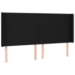 Tête de lit à LED Noir 203x16x118/128 cm Tissu 623892623892
