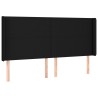 Tête de lit à LED Noir 203x16x118/128 cm Tissu 623892623892