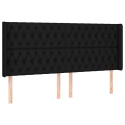 Tête de lit à LED Noir 203x16x118/128 cm Tissu 623893623893
