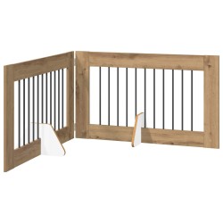 Porte de chien pliable avec supports 2 pcs Chêne artisanal 623897623897