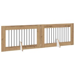 Porte de chien pliable avec supports 2 pcs Chêne artisanal 623897623897