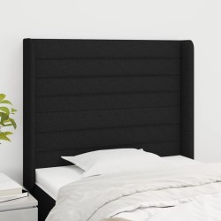 Tête de lit avec oreilles Noir 103x16x118/128 cm Tissu 623898623898