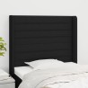 Tête de lit avec oreilles Noir 103x16x118/128 cm Tissu 623898623898