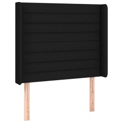 Tête de lit avec oreilles Noir 103x16x118/128 cm Tissu 623898623898