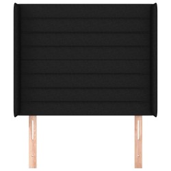 Tête de lit avec oreilles Noir 103x16x118/128 cm Tissu 623898623898