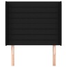 Tête de lit avec oreilles Noir 103x16x118/128 cm Tissu 623898623898
