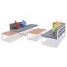 Salon de jardin 4 pcs avec coussins Aluminium et WPC 623903623903