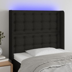 Tête de lit à LED Noir 103x16x118/128 cm Tissu 623905623905