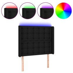 Tête de lit à LED Noir 103x16x118/128 cm Tissu 623905623905