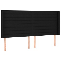 Tête de lit à LED Noir 203x16x118/128 cm Tissu 623906623906