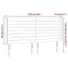 Tête de lit à LED Noir 203x16x118/128 cm Tissu 623906623906
