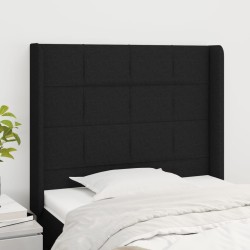 Tête de lit avec oreilles Noir 103x16x118/128 cm Tissu 623912623912
