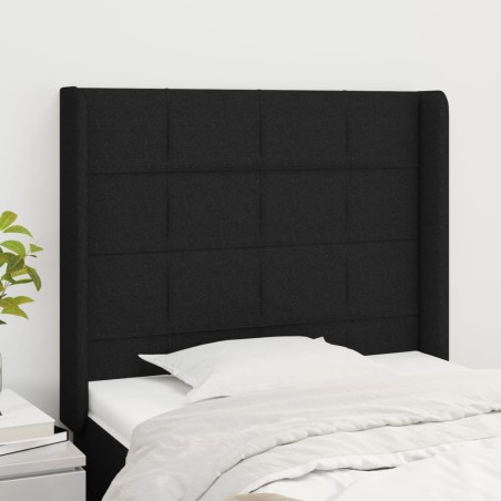 Tête de lit avec oreilles Noir 103x16x118/128 cm Tissu 623912623912