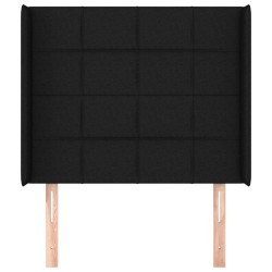 Tête de lit avec oreilles Noir 103x16x118/128 cm Tissu 623912623912