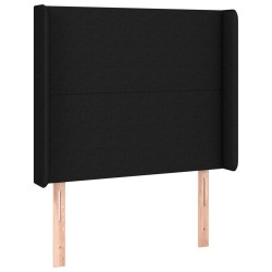 Tête de lit avec oreilles Noir 103x16x118/128 cm Tissu 623913623913