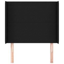 Tête de lit avec oreilles Noir 103x16x118/128 cm Tissu 623913623913