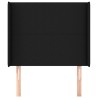 Tête de lit avec oreilles Noir 103x16x118/128 cm Tissu 623913623913