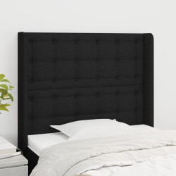 Tête de lit avec oreilles Noir 103x16x118/128 cm Tissu 623919623919