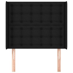 Tête de lit avec oreilles Noir 103x16x118/128 cm Tissu 623919623919