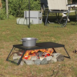 Gril de camping pliable Noir 31,5 x 26,5 x 4 cm Acier allié 623921623921