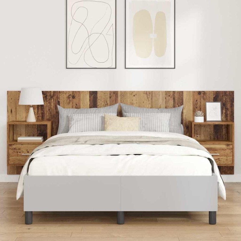 Tête de lit avec armoire 3 pcs Bois Ancien Bois d'ingénierie 623922623922