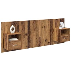 Tête de lit avec armoire 3 pcs Bois Ancien Bois d'ingénierie 623922623922