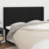 Tête de lit avec oreilles Noir 203x16x118/128 cm Tissu 623924623924