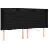 Tête de lit avec oreilles Noir 203x16x118/128 cm Tissu 623924623924