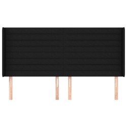 Tête de lit avec oreilles Noir 203x16x118/128 cm Tissu 623924623924