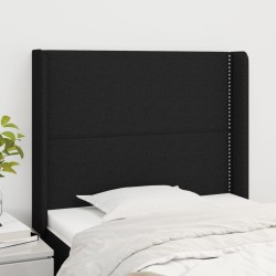 Tête de lit avec oreilles Noir 103x16x118/128 cm Tissu 623925623925