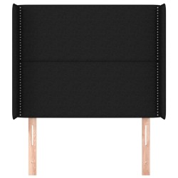 Tête de lit avec oreilles Noir 103x16x118/128 cm Tissu 623925623925