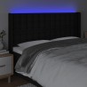 Tête de lit à LED Noir 203x16x118/128 cm Tissu 623927623927