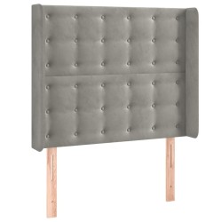 Tête de lit avec oreilles Gris clair 103x16x118/128 cm Velours 623928623928