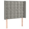 Tête de lit avec oreilles Gris clair 103x16x118/128 cm Velours 623928623928