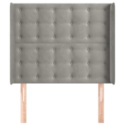 Tête de lit avec oreilles Gris clair 103x16x118/128 cm Velours 623928623928