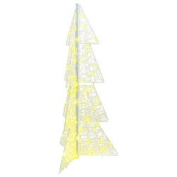 Sapin de Noël avec 100 LED Blanc chaud 120 cm Acrylique 623929623929