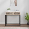 Table console blanc 80x30x75 cm bois d'ingénierie et fer 623930623930
