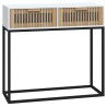 Table console blanc 80x30x75 cm bois d'ingénierie et fer 623930623930