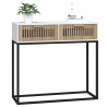 Table console blanc 80x30x75 cm bois d'ingénierie et fer 623930623930