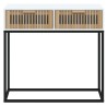 Table console blanc 80x30x75 cm bois d'ingénierie et fer 623930623930
